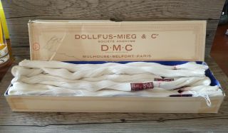 Vintage Embroidery Thread D.  M.  C Dollfus - Mieg & Cie Cotton French No16 Snow White
