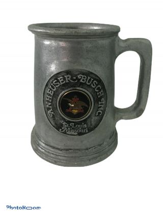 Vintage Anheuser Busch Inc St.  Louis Missouri Pewter? Tankard Mug Dura - Cast Usa