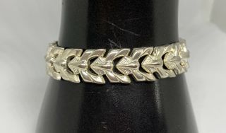 Vintage 925 Milor Italy Sterling Silver Unique Link Bracelet 7.  5”