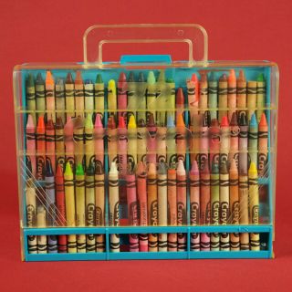 Rare Vintage 72 Crayola Crayon Holder Storage Plastic Carrying Case